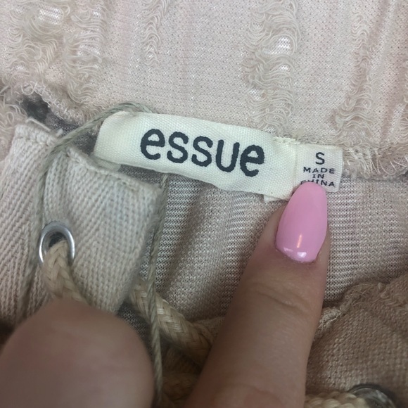 🔥3 for $30 Beige Lace Up Distressed Romper - Picture 5 of 8